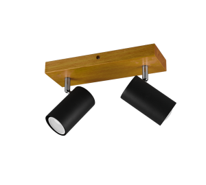 MARLEY 812400232 listwa drewniana z regulowanymi czarnymi tubkami 2xGU10