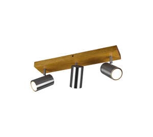 MARLEY 812400307 listwa drewniana z regulowanymi tubkami nikiel mat 3xGU10