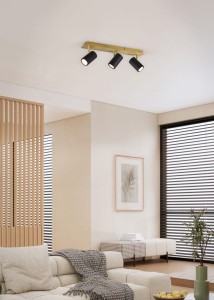 MARLEY 802400380 listwa złota z regulowanymi czarnymi tubkami 3xGU10