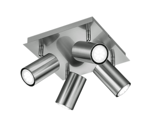MARLEY  802430407 lampa sufitowa nikiel mat z regulowanymi tubkami 4xGU10