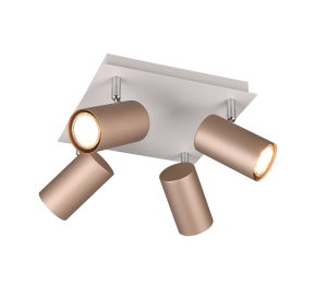 MARLEY 802430465 lampa sufitowa kaszmirowa z regulowanymi kawowymi  tubkami 4xGU10