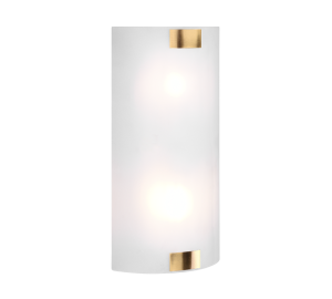 PURA 212700204 kinkiet z białego giętego szkła uchwyty patynowe 40x20cm 2xE27
