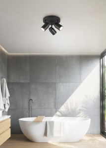 ANGELO 880430332 plafon z hermetycznymi czarnymi spotami IP44 3xGU10