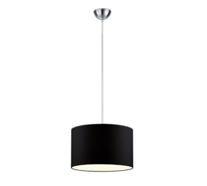HOTEL 303300102 lampa wisząca z czarnym abażurem fi 40cm 1xE27 wykończenie nikiel mat
