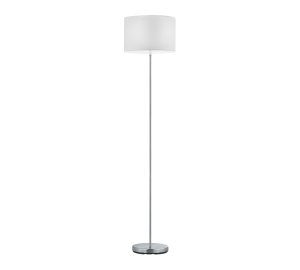 HOTEL 401100101 lampa podłogowa nikiel mat z białym abażurem fi 35cm 1xE27 