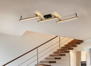 BELLARI 626410530 lampa sufitowa łamana drewniana listwa LED 36W CCT DIM + pilot