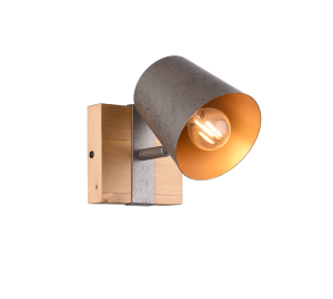 BELL 801900167 lampa ścienna sufitowa metalowy klosz na desce 1xE14 wykończenie antyczny nikiel