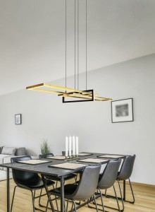 SALINAS 320310308 lampa wisząca czarno-złote prostokąty LED 34W 3000K 3stepDIM