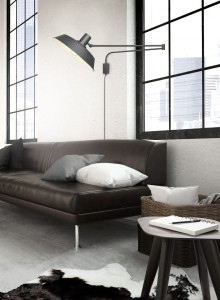 BOLDER 200300132 lampa ścienna reto na łamanym ramieniu czarny mat 1xE27 z przewodem