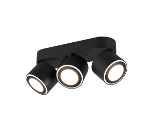 TAURUS 652910332 czarne spoty regulowane LED 3x5W 3000K montaż natynkowy lub podtynkowy
