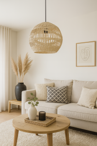 REYNOSA LE42945 Nowoczesna lampa wisząca Rattanowa kula