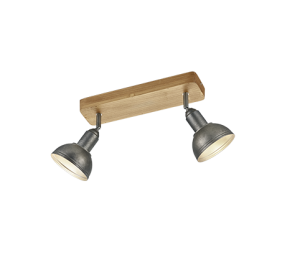 DELHI 803400267 listwa ścienna sufitowa drewno nikiel antyczny 2xE14 regulowana