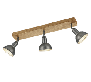 DELHI 803400367 listwa ścienna sufitowa drewno nikiel antyczny 3xE14 regulowana