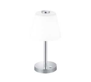 EMERALD 525490106 lampa stołowa chrom z białym kloszem LED 4,5W 3000K ściemnianie dotykowe