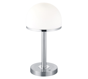 BERLIN 527590107 lampa stołowa nikiel mat klosz biała kopuła 4,5W 3000K ściemnianie dotykowe