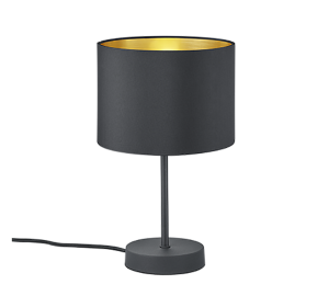 HOSTEL 508200179 lampa stołowa abażur czarno-złoty fi 20cm 1xE27