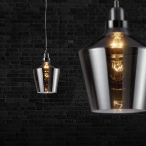 CALAIS 304800142 lampa wisząca chromowana klosz dymiony 1xE27