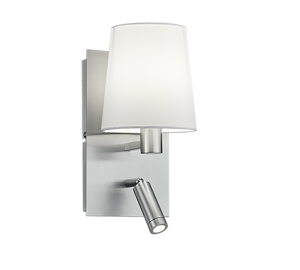 MARRIOT 271470207 kinkiet nikiel mat z lampką do czytania LED 3,1W 3000K biały abażur