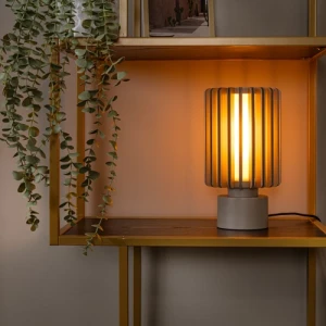 LAMBRES 45510/01/41 lampa stolikowa taupe 1xE27 z pręcikami