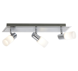 CLAPTON 821410305 lampa ścienna sufitowa nikiel mat/chrom LED 3x4,3W 3000K klosze białe rurki