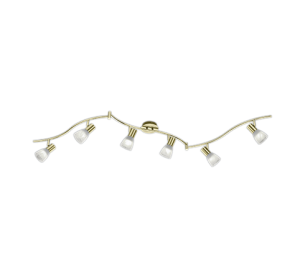 LEVISTO 871010608 lampa sufitowa długa 180cm regulowana mosiądz mat klosz alabaster LED 6x4,9W E14 3000K