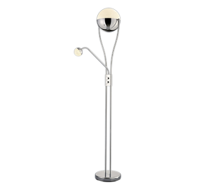 CHRIS 478310206 lampa podłogowa chrom klosze kuliste mrożone LED 18W + 3,8W 3000K DIM