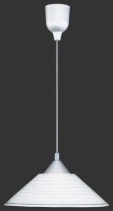 DIEGO 301400101 lampa wisząca srebrna z białym kloszem stożkowatym  1xE27