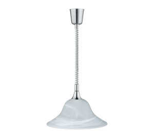 VIOLA 301700107 retro lampa wisząca chrom nad stół z kloszem alabastrowym 1xE27 możliwość regulacji