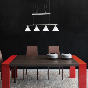 STAMINA 3751041-07 lampa wisząca nikiel mat z białymi kloszami 4xE14 płynna regulacja wysokości