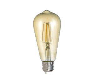 Żarówka LED ST64 6W E27 2700K 600lm filament gruszka szkło bursztynowe 987-679