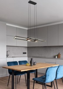 ALBANY 347710432 czarna lampa wisząca kostki w ramkach LED 37W  CCT 3stepDIM + pilot światło góra dół