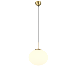 FOMENTO 363100108 lampa wisząca mosiądz mat klosz spłaszczona kula fi 30cm 1xE27
