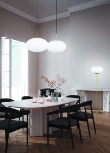 FOMENTO 363190108 lampa wisząca mosiądz mat klosz spłaszczona kula fi 40cm 1xE27 