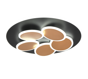 MANDALA 653210680 lampa sufitowa czarno-złota z podświetlaną obręczą LED 35W CCT 3stepDIM sterowanie pilotem