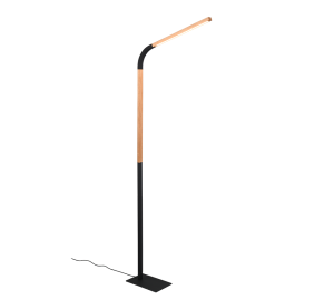 NORRIS 445210132 minimalistyczna lampa stojąca drewno czarny metal LED 11W 3000K 3stepDIM