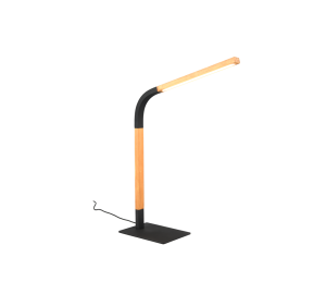 NORRIS 545210132 minimalistyczna lampa biurkowa drewno czarny metal LED 7W 3000K ściemnianie dotykowe