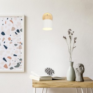 SHANTI  862700176 kaszmirowy reflektorek z dodatkiem drewna 1xE14