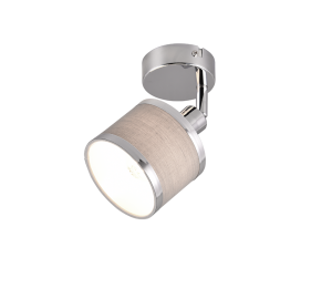 AROSA 812100106 lampa ścienna abażur popielaty z ozdobnymi srebrnymi obręczami 1xE14 wykończenie chrom