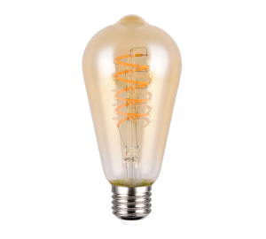 Żarówka LED ST64 7W E27 1800K 500lm 3stepDIM filament gruszka szkło bursztynowe 987-4813