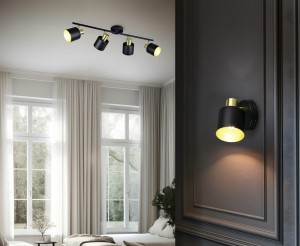 EVA 868800480 czarno-złota lampa sufitowa 4xE14