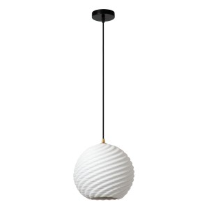 BINA 13451/25/31 lampa wisząca klosz porcelanowy fi 25cm 1xE27 wykończenie czarno-złote