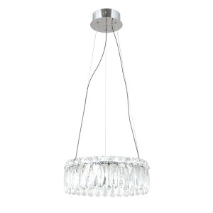 NOSTA kryształowa lampa wisząca okrągła 39cm LED 24W 3000K wykończenie chrom PND-34364-2-CH-CL