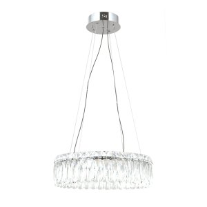 NOSTA kryształowa lampa wisząca okrągła 48cm LED 36W 3000K wykończenie chrom PND-34364-3-CH-CL