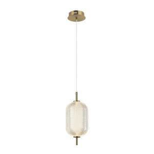 CORADO lampa wisząca złota klosz przezroczysty LED 10W 3000K PND-81438-1B-GD