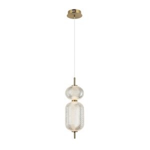 CORADO lampa wisząca złota klosz przezroczysty LED 15W 3000K PND-81438-1C-GD