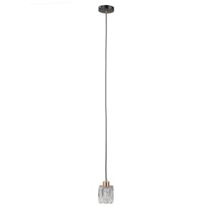 TORNO czarno-złota lampa wisząca  klosz szkło fazowane 1xE14 PND-40813-1-BK-HBR