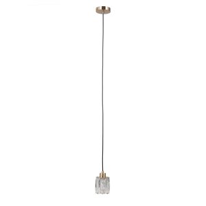 TORNO złota lampa wisząca  klosz szkło fazowane 1xE14 PND-40813-1-HBR