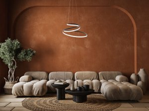 LORILA lampa wisząca czarna serpentyna LED 60W CCT PND-2168-M-BK
