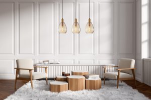 ZULO lampa wisząca czarno-złota klosze bursztynowe krople 3xE27 PND-27812-3-BRO-AMB