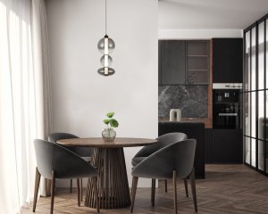 SONTE lampa wisząca klosz dymiony nieregularny kształt LED 24W 3000K PND-24352V-24W-BK-SG